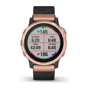 Годинник Garmin Fenix 6S Sapphire Rose Gold-tone with Heathered Black Nylon Band
