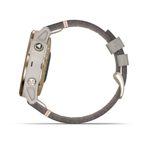 Годинник Garmin Fenix 6S Sapphire Light Gold-tone with Shale Gray Leather Band