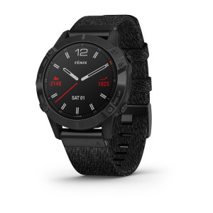 Годинник Garmin Fenix 6 Sapphire Black DLC with Heathered Black Nylon Band