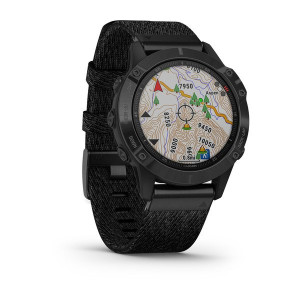 Годинник Garmin Fenix 6 Sapphire Black DLC with Heathered Black Nylon Band
