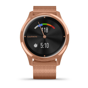Годинник Garmin vivomove Luxe Rose Gold-Black Milanese