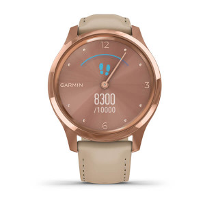 Годинник Garmin vivomove Luxe Rose Gold-Beige Leather