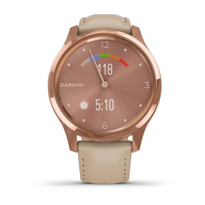 Годинник Garmin vivomove Luxe Rose Gold-Beige Leather