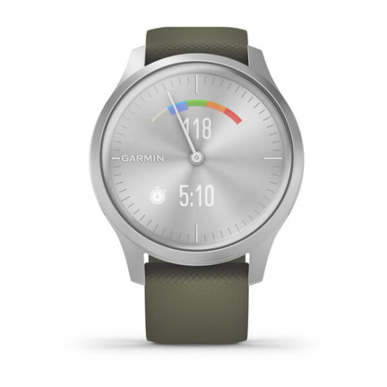 Годинник Garmin vivomove Style Silver-Moss Green Silicone