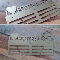 Медальница "КТМ" I LOVE FOOTBALL Футбол Сталева  сірий 