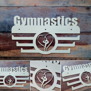 Медальница "КТМ" GYMNASTICS №1 Гімнастика Сталева  білий 