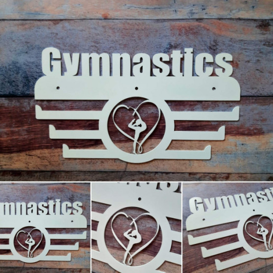 Медальница "КТМ" GYMNASTICS №1 Гімнастика Сталева  білий 