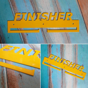 Медальница "КТМ" FINISHER №1  mini  Сталевий  жовтий 