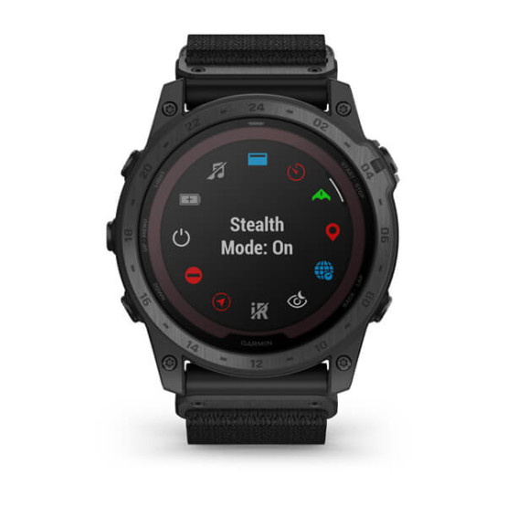 Смарт-годинник Garmin Tactix 7 AMOLED Edition з адаптивним кольоровим екраном чорного кольору з нейлоновим ремінцем