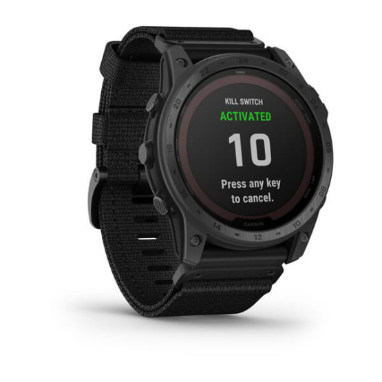 Смарт-годинник Garmin Tactix 7 AMOLED Edition з адаптивним кольоровим екраном чорного кольору з нейлоновим ремінцем