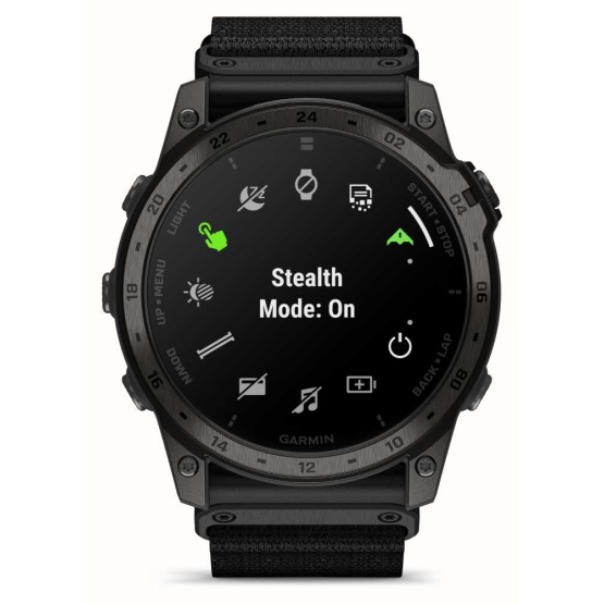 Смарт-годинник Garmin Tactix 7 AMOLED Edition з адаптивним кольоровим екраном чорного кольору з нейлоновим ремінцем