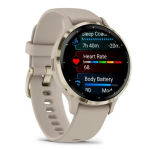 Смарт-годинник Garmin Venu 3S корпус кольору французький сірий з золотистим сталевим безелем та силіконовим ремінцем