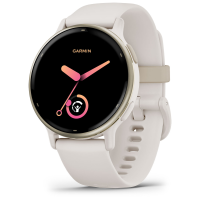 Смарт-годинник Garmin Vivoactive 5 з алюмінієвим безелем кольору кремове золото з корпусом кольору слонова кістка та силіконовим ремінцем