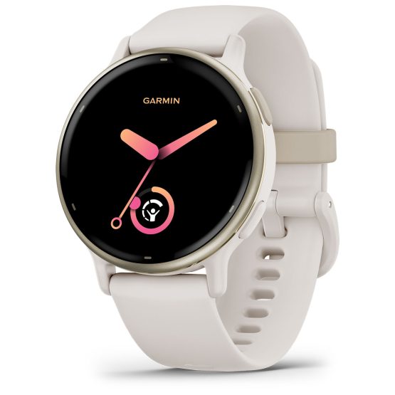 Garmin Vivoactive 5 Cream Gold Aluminum Bezel with Ivory Case and Silicone Band