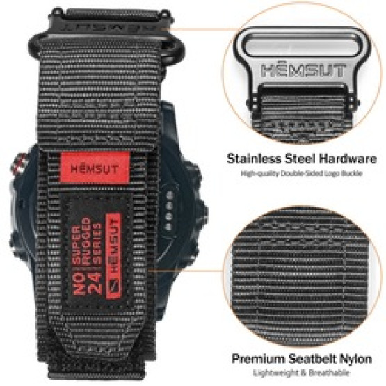 Ремінець для Garmin HEMSUT 26mm Nylon великий розмір для зап'ястя 210-240мм