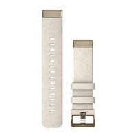 Ремінець для Garmin Fenix 7s 20mm QuickFit Cream heathered nylon band with cream gold hardware