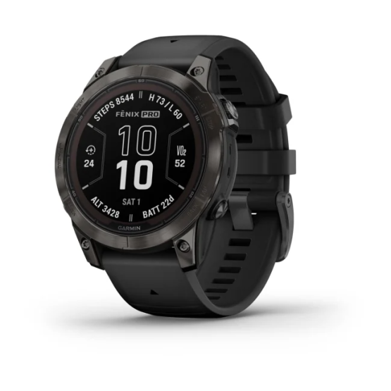 Смарт-годинник Garmin Fenix 7 Pro – Sapphire Solar Edition Carbon Gray DLC Titanium with Black Band