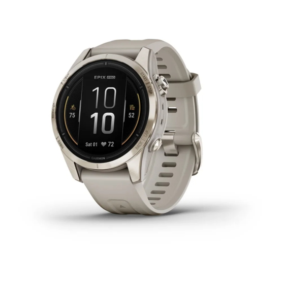 Смарт-годинник Garmin epix Pro (Gen 2) – Sapphire Edition | 42 mm Soft Gold with Light Sand Band