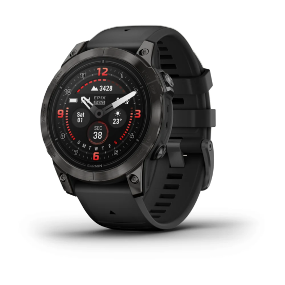 Смарт-годинник Garmin epix Pro (Gen 2) – Sapphire Edition | 47 mm Carbon Gray DLC Titanium with Black Band