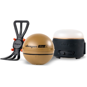 Deeper Smart Sonar CHIRP+ 2.0, packed in a Trophy Bundle 2022 with Power Lantern and Phone Holder,ехолот в подарунковому комлекті з ліхтариком та кріп