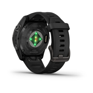 Смарт-годинник Garmin Fenix 7S Pro Sapphire Solar Edition карбоновий сірий корпус з чорним силіконовим ремінцем