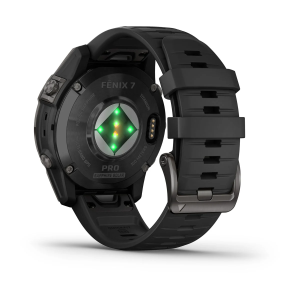 Смарт-годинник Garmin Fenix 7 Pro Sapphire Solar Edition сірий карбон титановий DLC з чорним силіконовим ремінцем