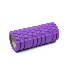 Масажний ролик EasyFit Grid Roller EF11 33 см  фіолетовий  ролер  валик  циліндр 