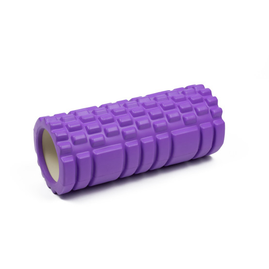 Масажний ролик EasyFit Grid Roller EF11 33 см  фіолетовий  ролер  валик  циліндр 