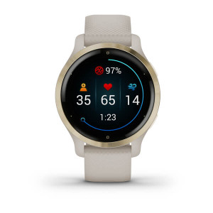 Garmin Venu 2S Light Gold Bezel with Light Sand Case and Silicone Band