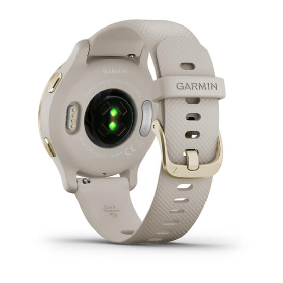 Garmin Venu 2S Light Gold Bezel with Light Sand Case and Silicone Band