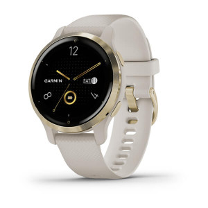 Garmin Venu 2S Light Gold Bezel with Light Sand Case and Silicone Band