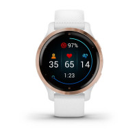 Garmin Venu 2S Rose Gold Bezel with White Case and Silicone Band