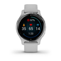 Garmin Venu 2S Silver Bezel with Mist Gray Case and Silicone Band
