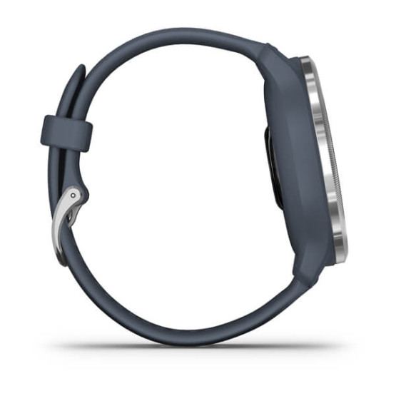 Garmin Venu 2 Silver Bezel with Granite Blue Case and Silicone Band