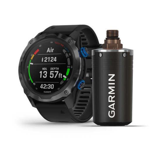 Годинник для дайвінгу Garmin Descent Mk2i / Descent T1 Bundle Titanium carbon gray DLC with black silicone band