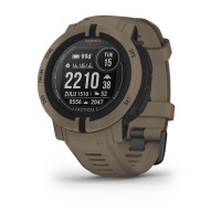 Смарт-годинник Garmin Instinct 2 Solar Tactical Edition з коричневим силіконовим ремінцем