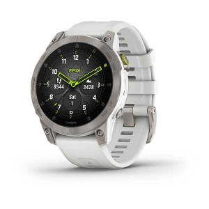 Смарт-годинник Epix 2 Sapphire білий титановий з білим силіконовим ремінцем