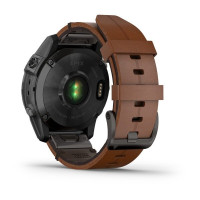 Смарт-годинник Epix 2 Sapphire чорний титановий корпус з каштановим шкіряним та чорним силіконовим ремінцем