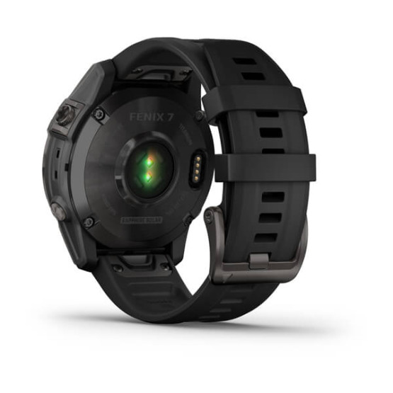 Garmin Fenix 7 Sapphire Solar Carbon Gray DLC Titanium with Black Band