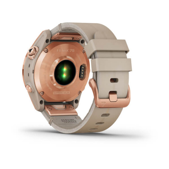 Garmin Fenix 7S Sapphire Solar Rose Gold Titanium with Limestone Leather Band (includes limestone silicone band) Garmin Fenix 7S Sapphire Solar Rose Gold Titanium with Limestone Leather Band (includes limestone silicone band)