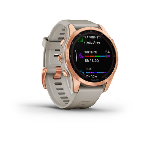 Garmin Fenix 7S Solar Rose Gold with Light Sand Band