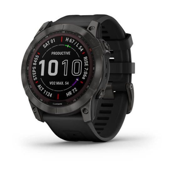 Garmin Fenix 7X Sapphire Solar Carbon Gray DLC Titanium with Black Band