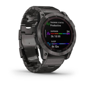 Garmin Fenix 7X,Sapphire Solar Carbon Gray DLC Titanium with Titanium Band (includes black silicone band)