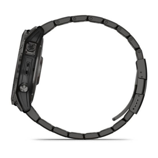 Garmin Fenix 7X,Sapphire Solar Carbon Gray DLC Titanium with Titanium Band (includes black silicone band)