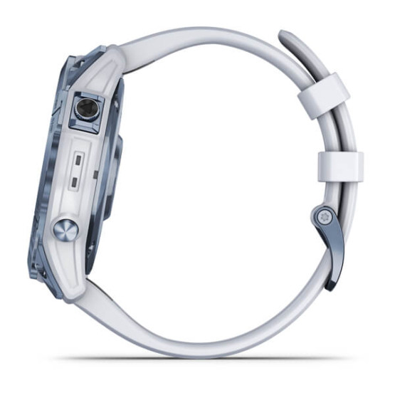 Garmin Fenix 7X Sapphire Solar Mineral Blue DLC Titanium with Whitestone Band