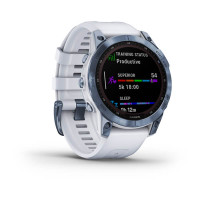 Garmin Fenix 7 Sapphire Solar Mineral Blue DLC Titanium with Whitestone Band