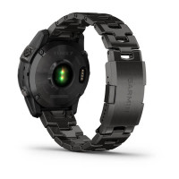 Garmin Fenix 7 Sapphire Solar Carbon Gray DLC Titanium with Titanium Band (includes black silicone band)