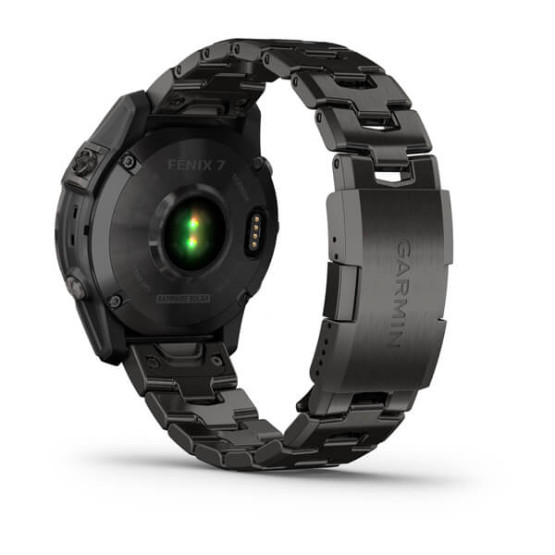 Garmin Fenix 7 Sapphire Solar Carbon Gray DLC Titanium with Titanium Band (includes black silicone band)
