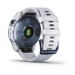 Garmin Fenix 7 Sapphire Solar Mineral Blue DLC Titanium with Whitestone Band