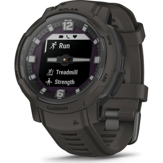 Смарт-годинник Garmin Instinct Crossover Solar з силіконовим ремінцем кольору графіт